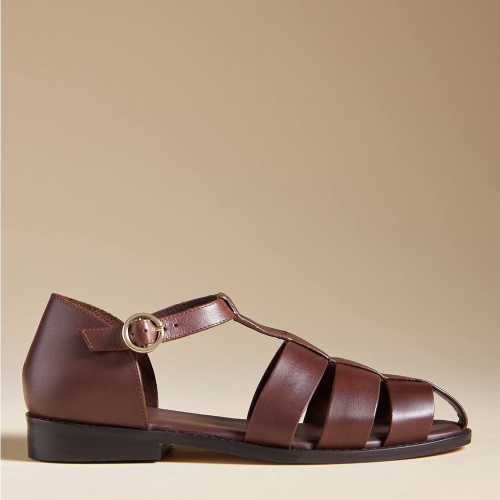 Anthropologie The Maris Brown Fisherman Sandals by Pilcro Size 40 Buckle style